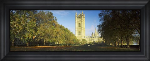 Framed Victoria Tower at a government building, Houses of Parliament, London, England Print