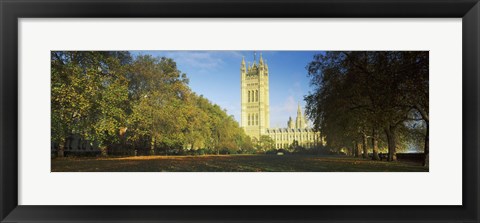 Framed Victoria Tower at a government building, Houses of Parliament, London, England Print