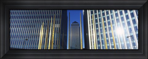 Framed Buildings in a city, Canada Square Building, Canary Wharf, Isle of Dogs, London, England Print