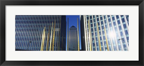 Framed Buildings in a city, Canada Square Building, Canary Wharf, Isle of Dogs, London, England Print