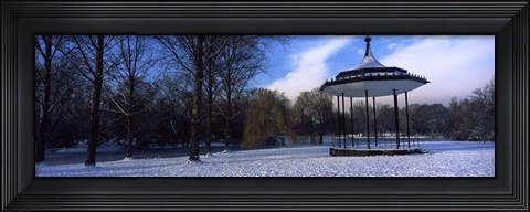 Framed Bandstand in snow, Regents Park, London, England Print