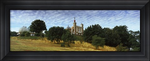Framed Fluffy Clouds Over Royal Observatory, Greenwich Park, Greenwich, London, England Print