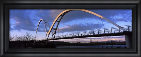 Framed Modern bridge over a river, Infinity Bridge, River Tees, Stockton-On-Tees, Cleveland, England Print