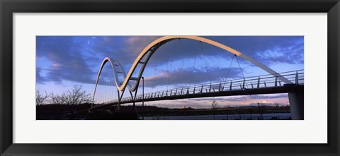 Framed Modern bridge over a river, Infinity Bridge, River Tees, Stockton-On-Tees, Cleveland, England Print