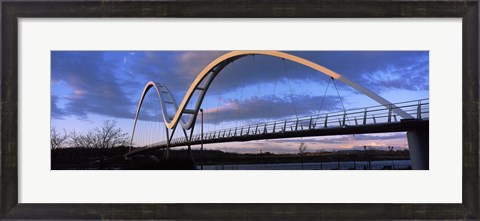 Framed Modern bridge over a river, Infinity Bridge, River Tees, Stockton-On-Tees, Cleveland, England Print