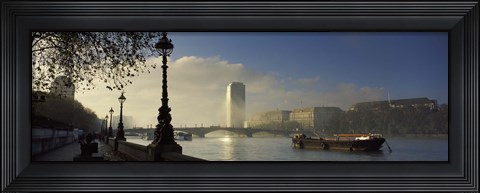Framed Millbank Tower during fog, Lambeth, Thames River, London, England 2011 Print