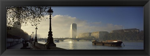 Framed Millbank Tower during fog, Lambeth, Thames River, London, England 2011 Print