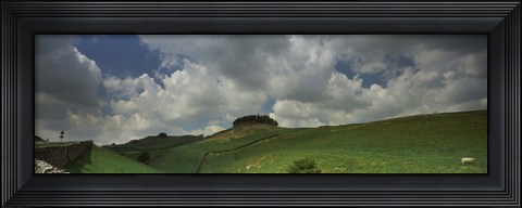 Framed Clouds over Kirkcarrion copse, Middleton-In-Teesdale, County Durham, England Print