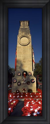 Framed Cenotaph and wreaths, Whitehall, Westminster, London, England Print
