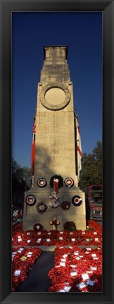 Framed Cenotaph and wreaths, Whitehall, Westminster, London, England Print