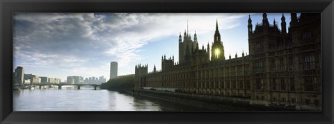 Framed Houses of Parliament at the waterfront, Thames River, London, England Print