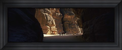 Framed Horse and cart in The Siq, Wadi Musa, Petra, Jordan Print