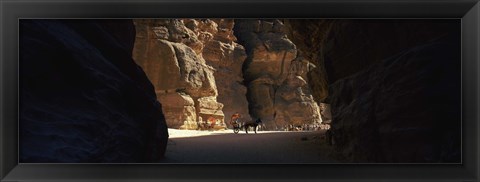 Framed Horse and cart in The Siq, Wadi Musa, Petra, Jordan Print