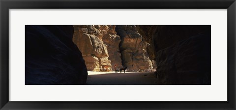 Framed Horse and cart in The Siq, Wadi Musa, Petra, Jordan Print