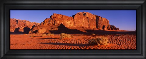 Framed Rock formations in a desert, Jebel Um Ishrin, Wadi Rum, Jordan Print