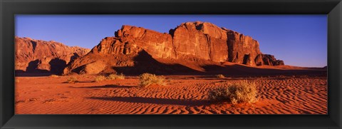 Framed Rock formations in a desert, Jebel Um Ishrin, Wadi Rum, Jordan Print