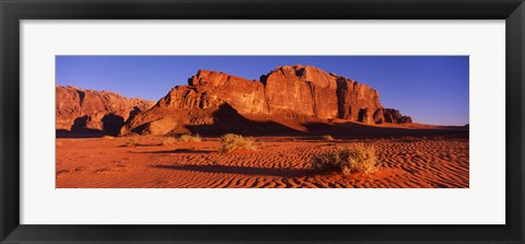 Framed Rock formations in a desert, Jebel Um Ishrin, Wadi Rum, Jordan Print