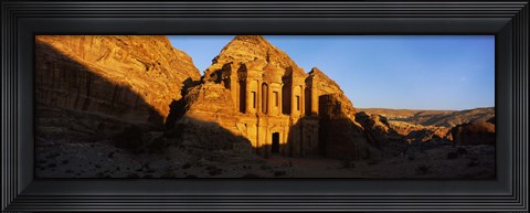 Framed Deep shadows at the monastery, Al Deir Temple, Wadi Musa, Petra, Jordan Print