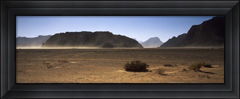 Framed Windswept desert, Wadi Rum, Jordan Print