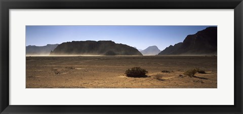 Framed Windswept desert, Wadi Rum, Jordan Print