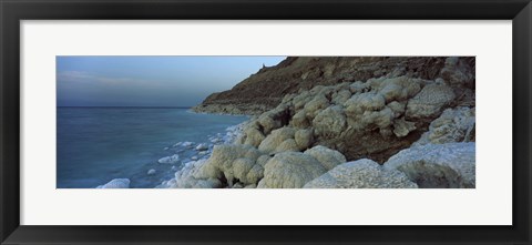 Framed Rock formations on the coast, Arabah, Jordan Print
