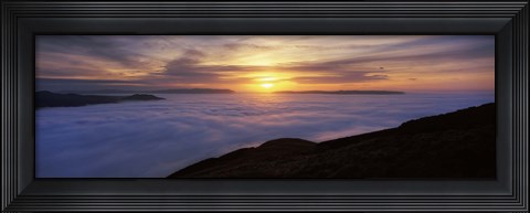 Framed Sunset over a lake, Loch Lomond, Argyll And Bute, Scotland Print