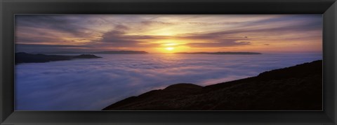 Framed Sunset over a lake, Loch Lomond, Argyll And Bute, Scotland Print