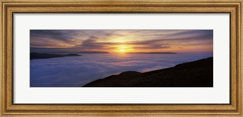 Framed Sunset over a lake, Loch Lomond, Argyll And Bute, Scotland Print