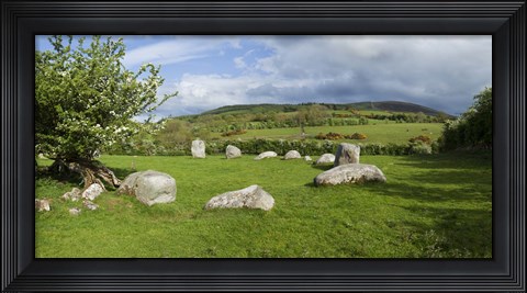 Framed Piper&#39;s Stone, Bronze Age Stone Circle (1400-800 BC) of 14 Granite Boulders, Near Hollywood, County Wicklow, Ireland Print