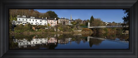Framed Riverside Houses and Daly&#39;s Bridge over the River Lee at the Mardyke,Cork City, Ireland Print