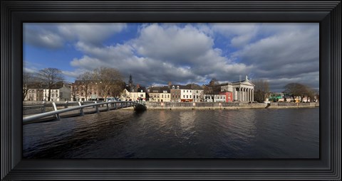 Framed Millenium Foot Bridge Over the River Lee,St Annes Church Behind, And St Mary&#39;s Church (right),Cork City, Ireland Print