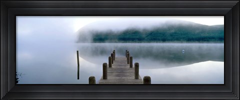 Framed Fog over a lake, St. Mary&#39;s Loch, Scotland Print