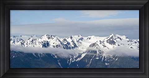 Framed Snow covered mountains, Hurricane Ridge, Olympic National Park, Washington State, USA Print