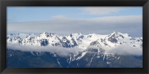 Framed Snow covered mountains, Hurricane Ridge, Olympic National Park, Washington State, USA Print