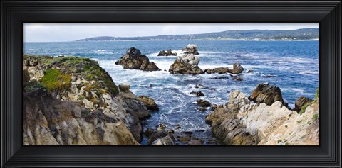 Framed Rock formations on the coast, Point Lobos State Reserve, Carmel, Monterey County, California Print