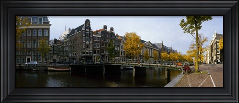 Framed Bridge Over a Canal, Amsterdam, Netherlands Print