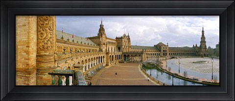Framed Recently restored palace, Plaza De Espana, Seville, Andalusia, Spain Print