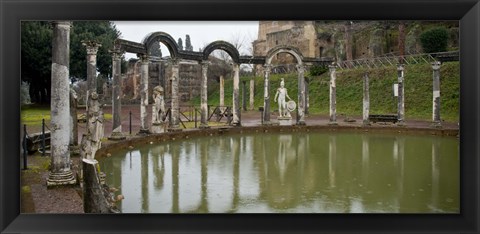 Framed Reflecting pool in Hadrian&#39;s Villa, Tivoli, Lazio, Italy Print