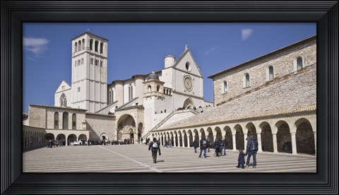 Framed Tourists at a church, Basilica of San Francesco D&#39;Assisi, Assisi, Perugia Province, Umbria, Italy Print