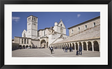 Framed Tourists at a church, Basilica of San Francesco D&#39;Assisi, Assisi, Perugia Province, Umbria, Italy Print