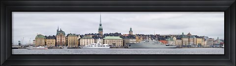 Framed Boats and Buildings at the Waterfront, Gamla Stan, Stockholm, Sweden 2011 Print