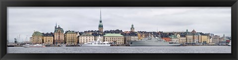 Framed Boats and Buildings at the Waterfront, Gamla Stan, Stockholm, Sweden 2011 Print