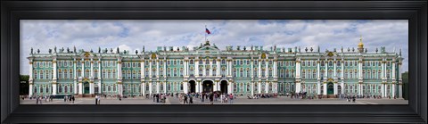 Framed Tourists in front of Winter Palace at State Hermitage Museum, Palace Square, St. Petersburg, Russia Print