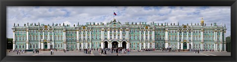Framed Tourists in front of Winter Palace at State Hermitage Museum, Palace Square, St. Petersburg, Russia Print