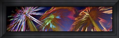 Framed Ferris wheel spinning at night Print