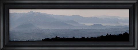 Framed Mountains in mist at dawn, Rwanda Print
