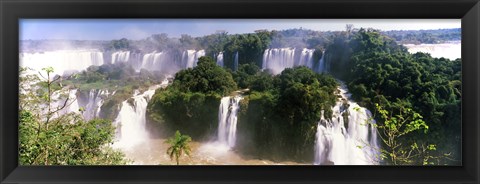 Framed Landscape of floodwaters at Iguacu Falls, Brazil Print
