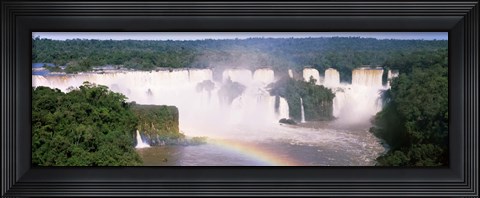 Framed Aerial view of the Iguacu Falls, Brazil Print