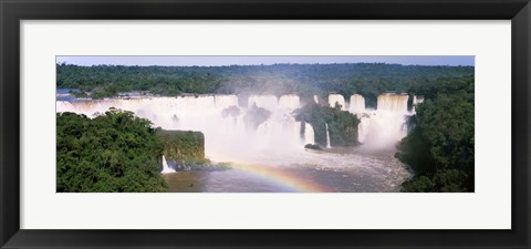 Framed Aerial view of the Iguacu Falls, Brazil Print