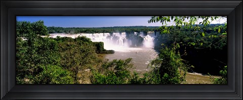 Framed Floodwaters cascading into the river at Iguacu Falls, Brazil Print